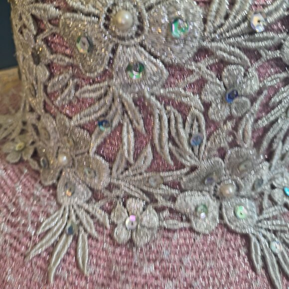 Women’s Pink + Silver First-Lady Church Hat | Show-Stopping Statement | One Size - Picture 8 of 8